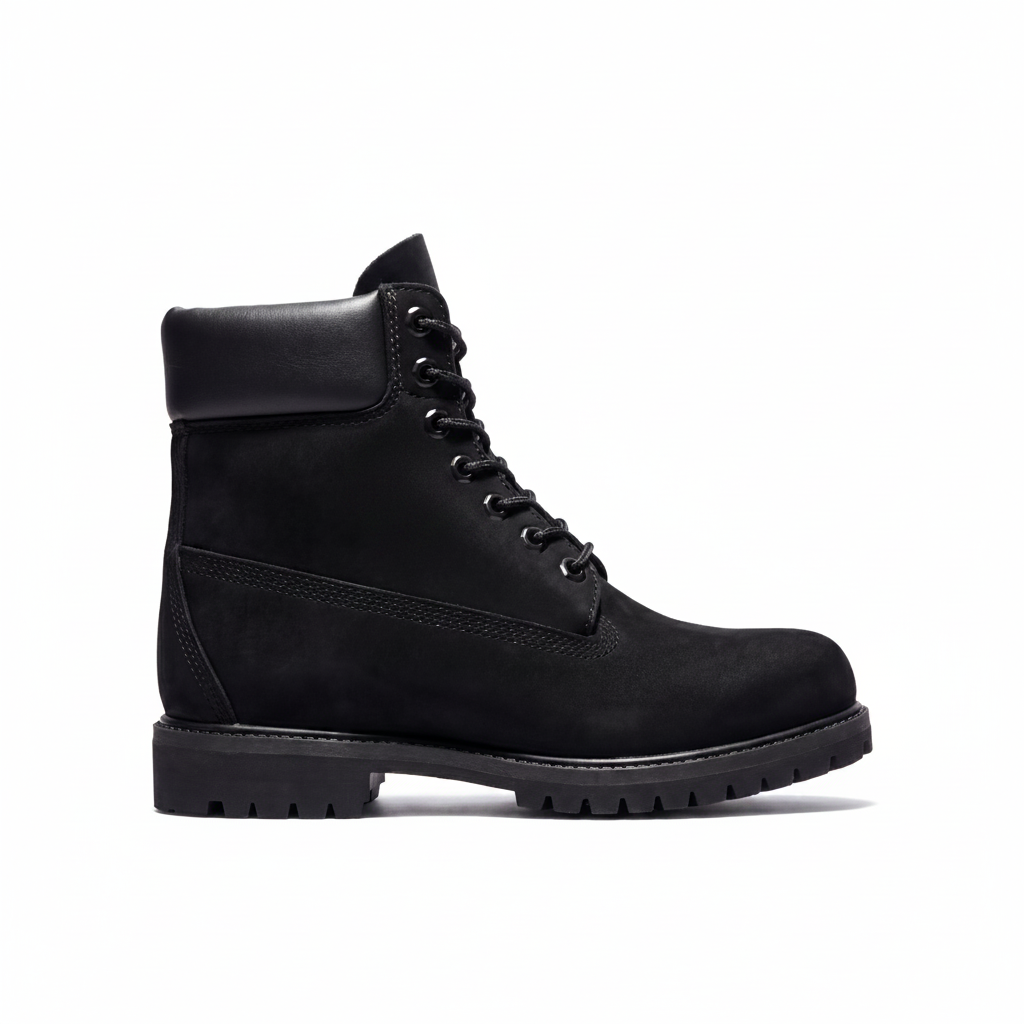 Blackout Suede Boots – Triple Black, right side view